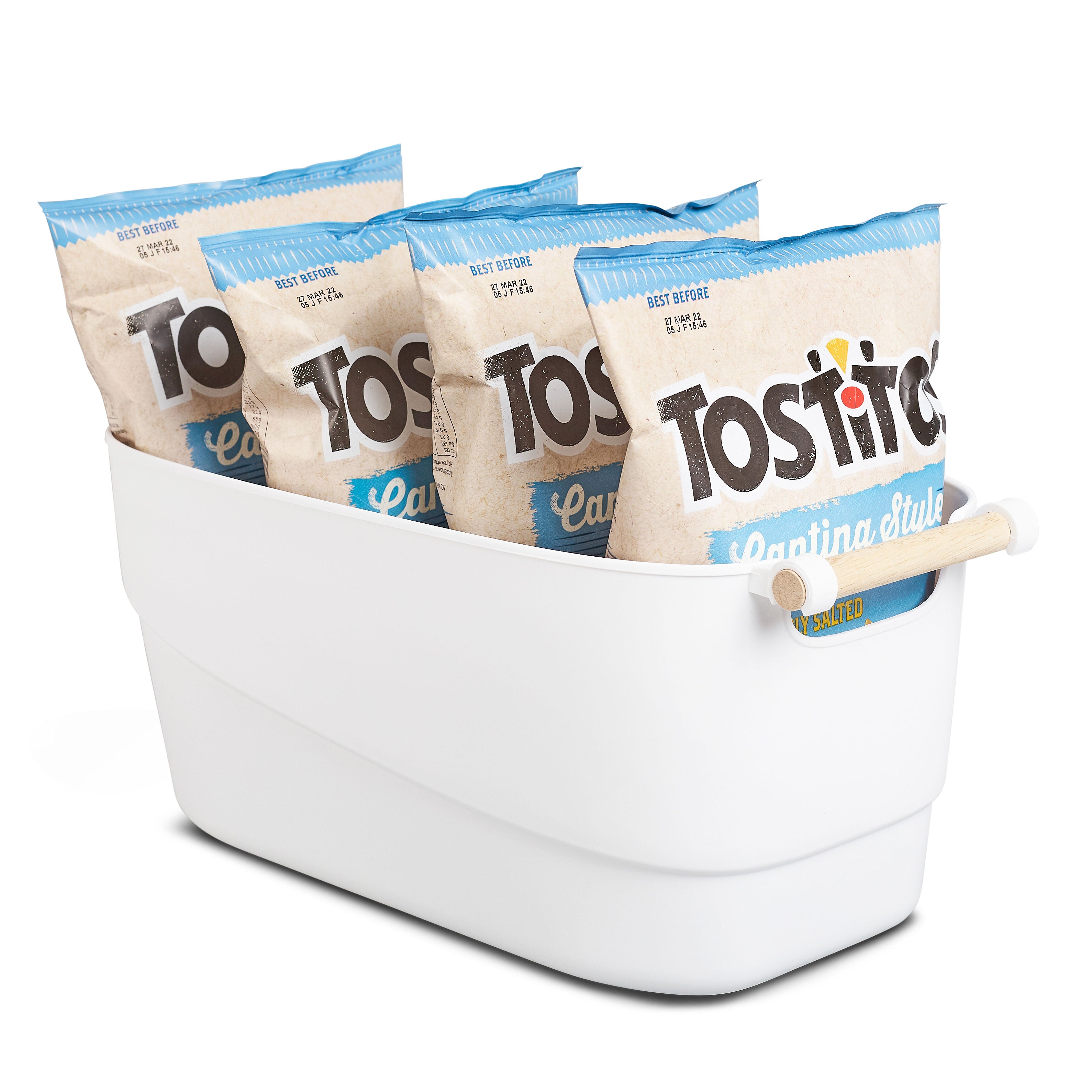 Storage Tub w/ Wooden Handle - 6 Set Mixed
