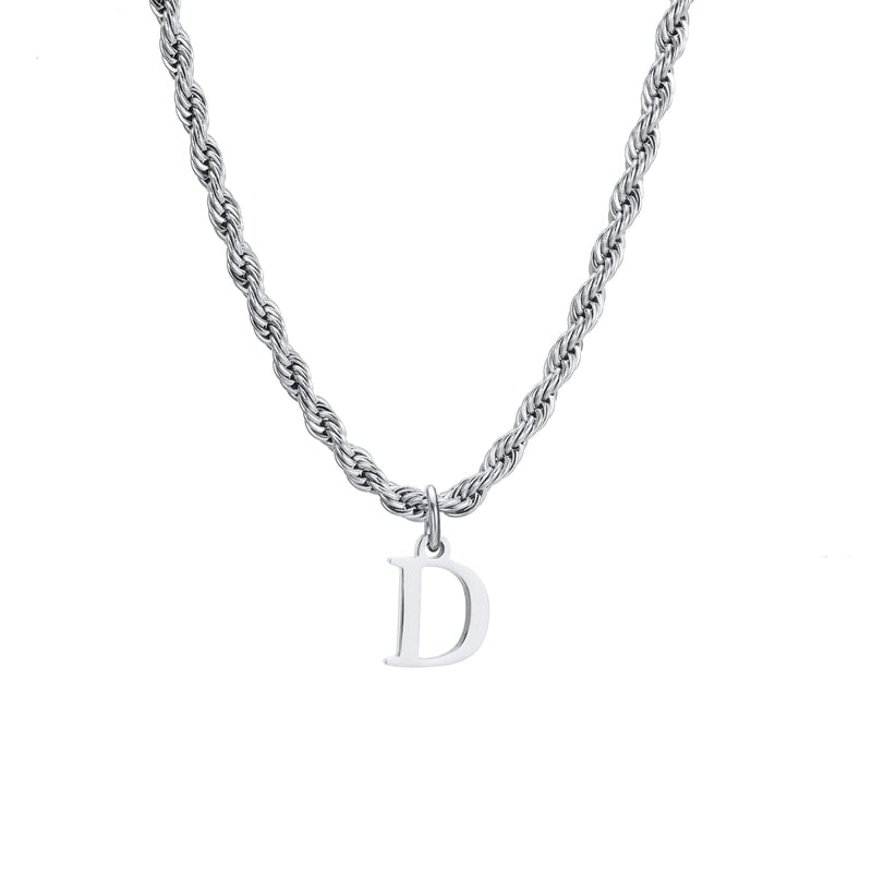 Minimalist Letter Stainless Steel Gold Plated Pendant Necklace