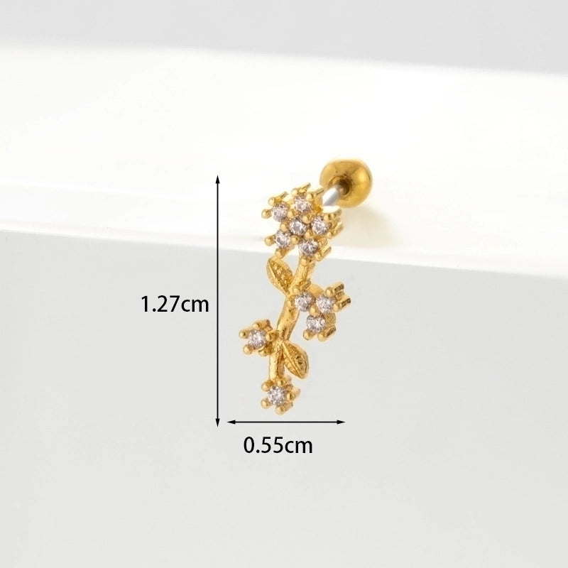 Ear Cartilage Rings & Studs Geometric Copper Plating Artificial Gemstones