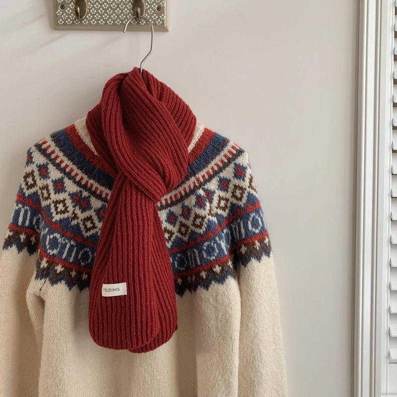 Women's Lady Minimalist Lattice Imitation Cashmere Scarf