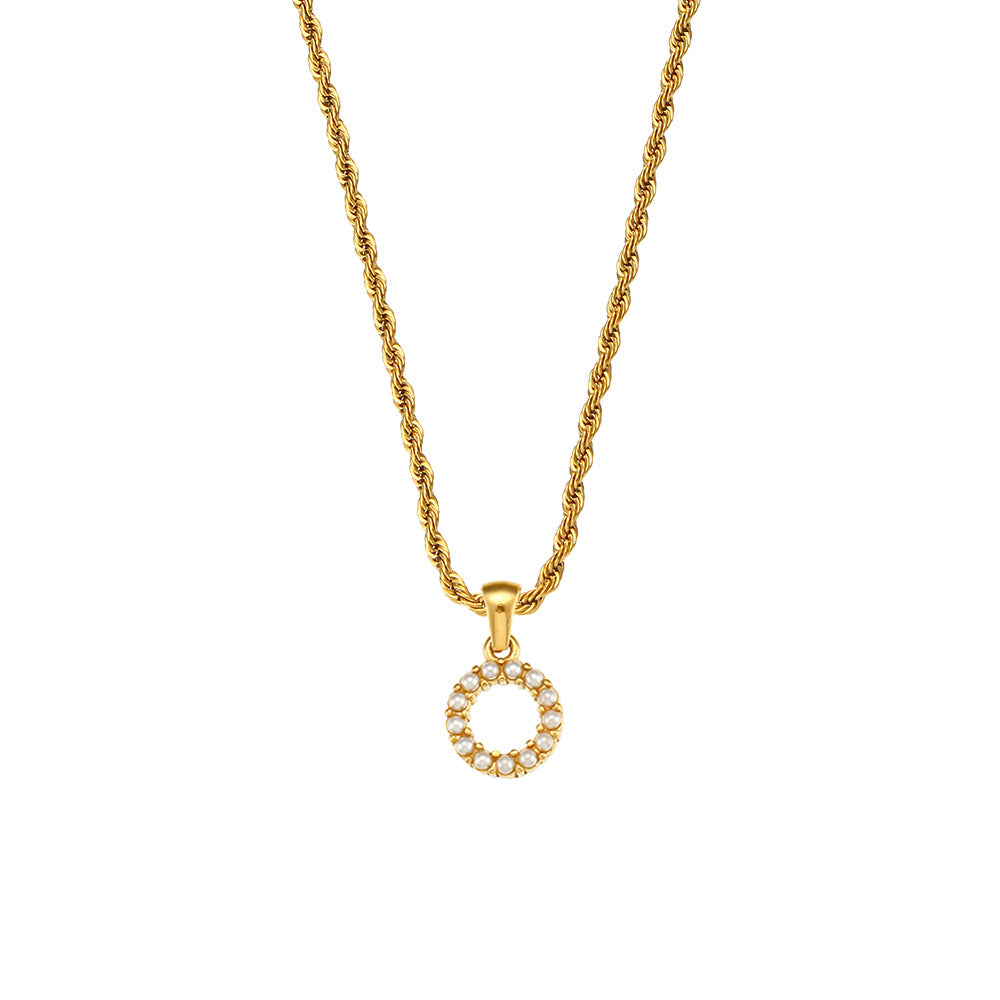 Fashion Letter Geometric Stainless Steel 18K Gold Plated Necklaces