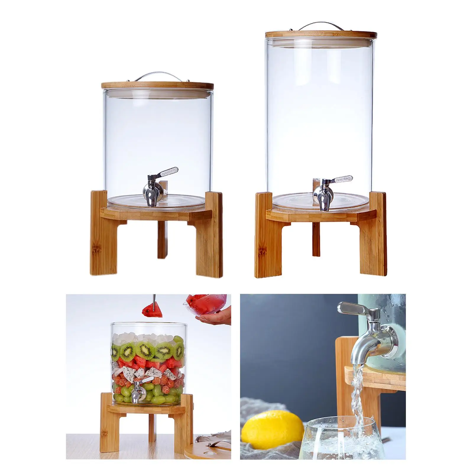 ELEGANT GLASS BEVERAGE DISPENSER JAR WITH LID
