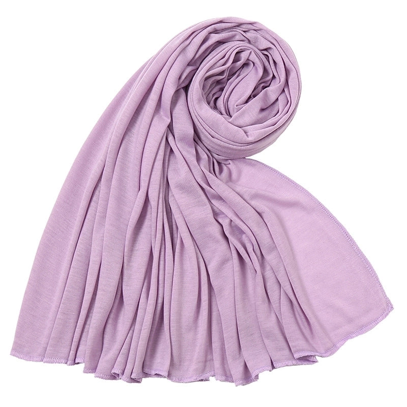 Women's Minimalist Solid Color Mercerized Cotton Winter Scarves