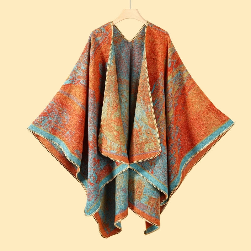 Women's Retro Graffiti Polyester Acrylic Oil Painting Shawl