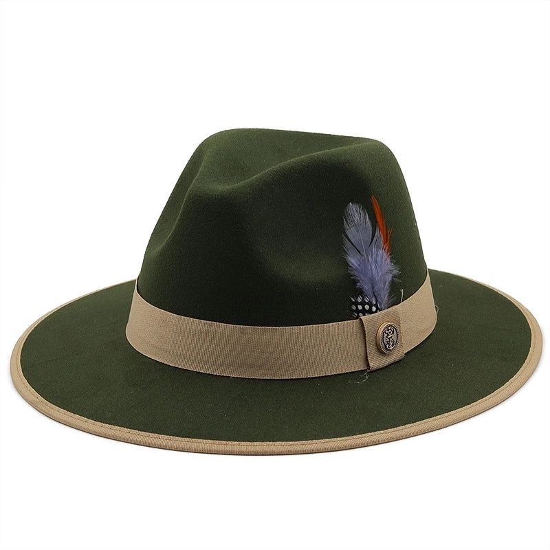 Unisex Fashion Solid Color Flat Eaves Fedora Hat
