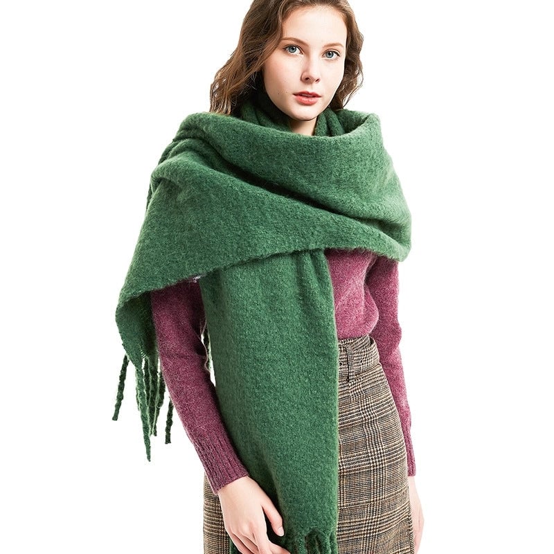 Women's Vintage Style Solid Color Polyester Scarf