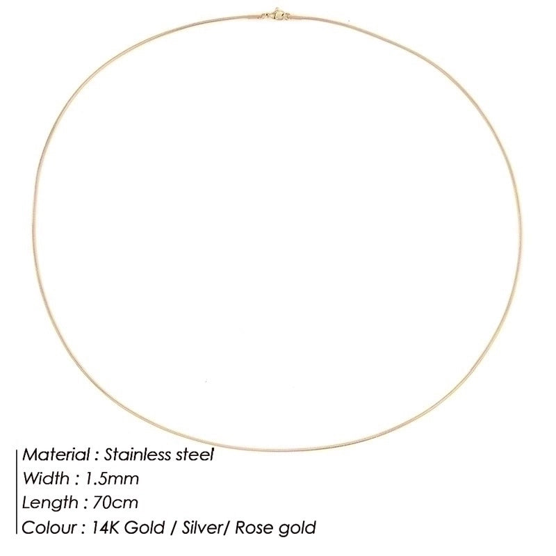 Stainless Steel 14K Gold Plated Fashion Plating U Shape Necklace