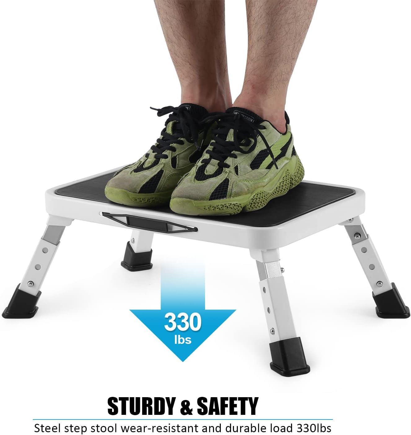 Height-Adjustable Step Stool with Non-Slip Platform