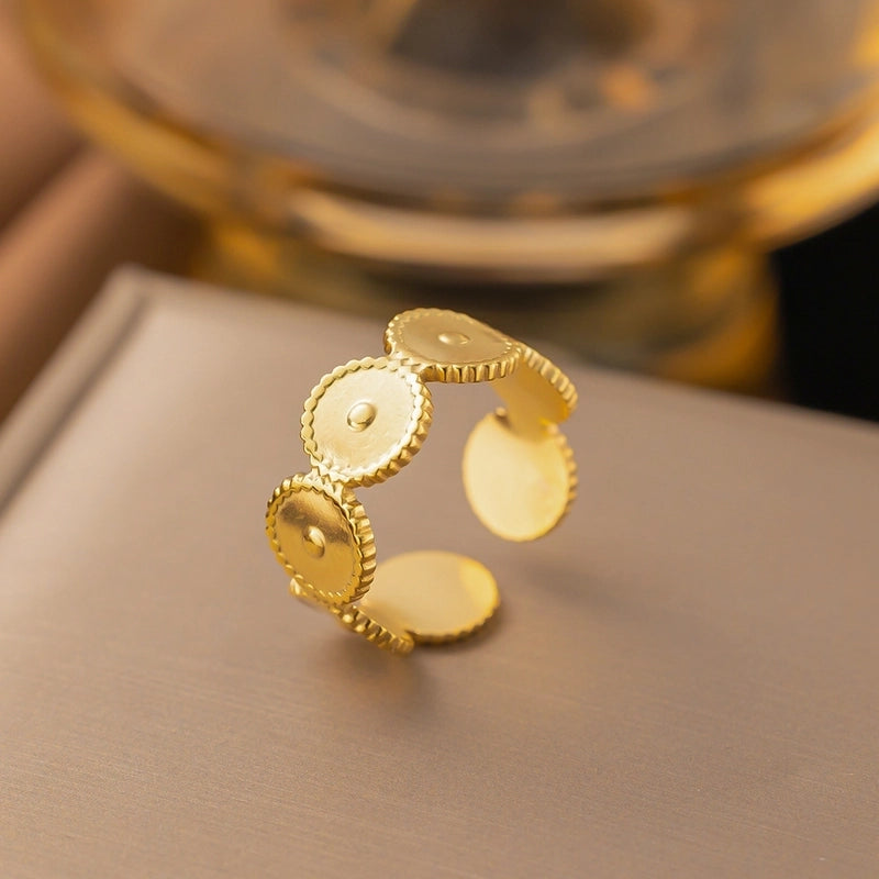 3 Pieces Minimalist Solid Color Titanium Steel Plating Rings