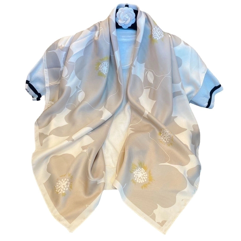 Women's Minimalist Color Block Polyester Printing Scarf