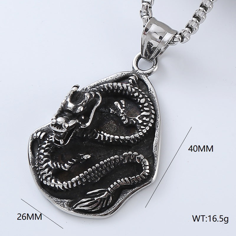 Aml Personalized Animal Head Hip-Hop Punk Style Titanium Steel Men'S Necklace