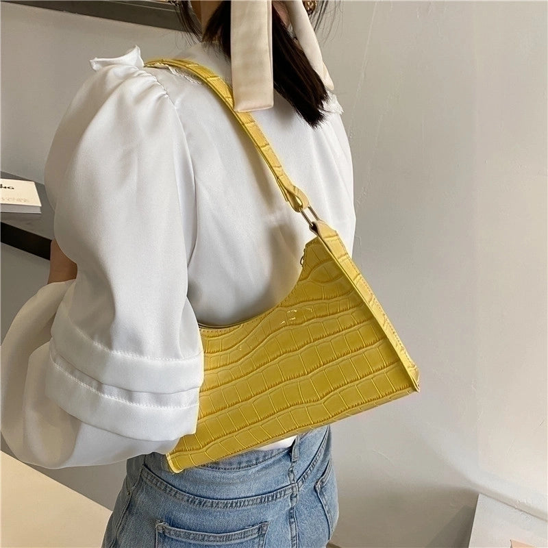 Small Pu Leather Streetwear Baguette Bag Large -capacity Women's Bag