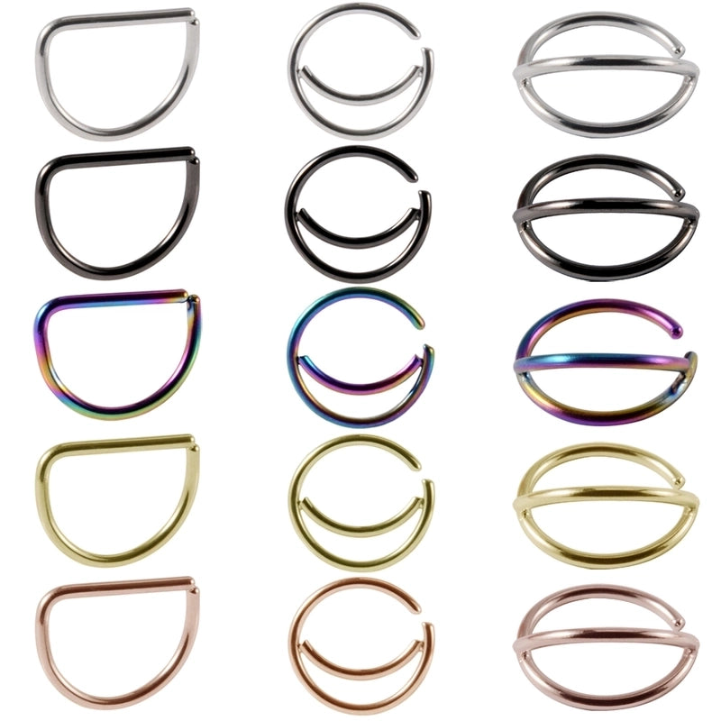1 Piece Nose Rings & Studs Casual Vacation Geometric 304 Stainless Steel Polishing 18K Gold Plated Lip Rings Ear Cartilage Rings & Studs Nose Rings & Studs