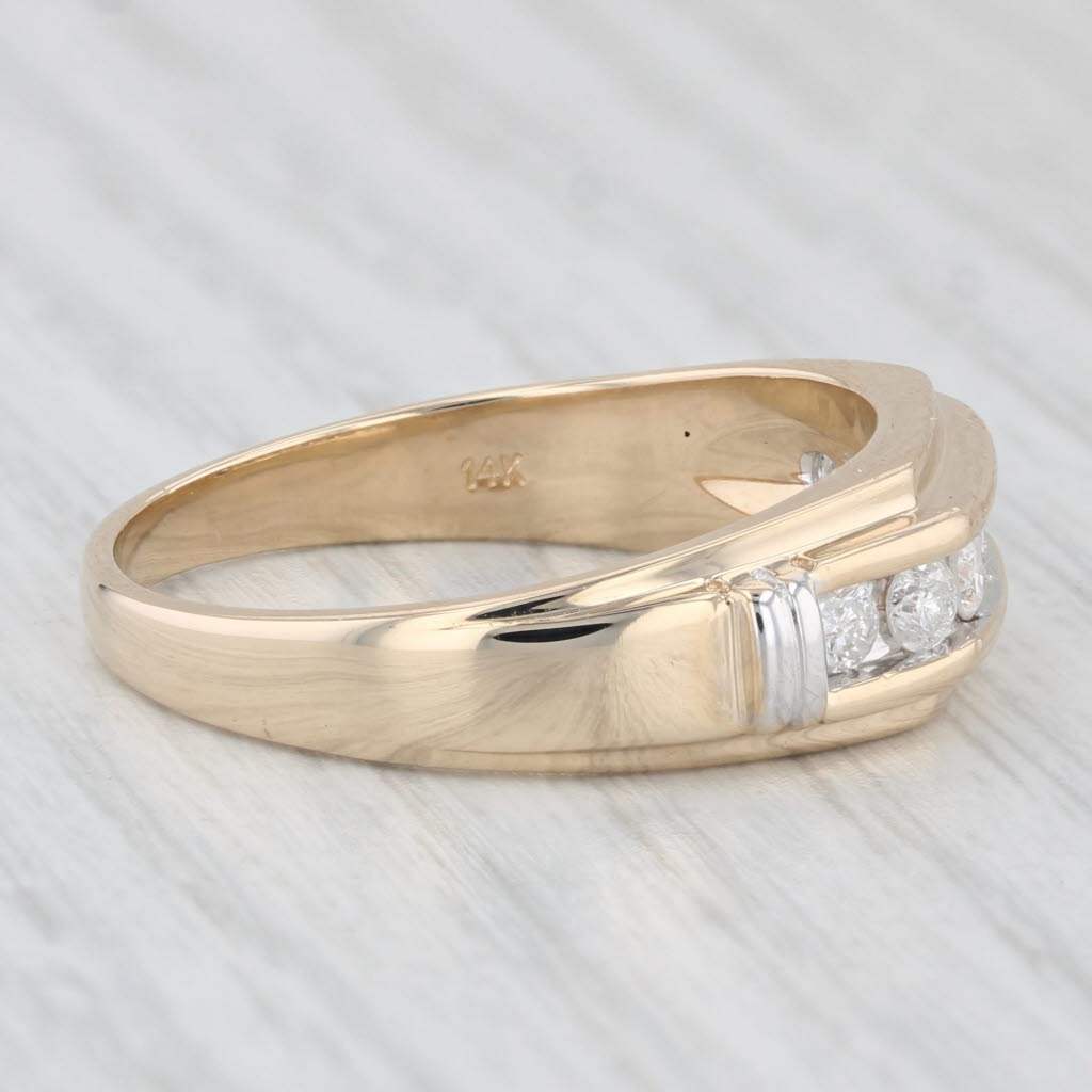 0.35ctw Diamond Men's Wedding Band 14k Yellow Gold Size 11 Ring