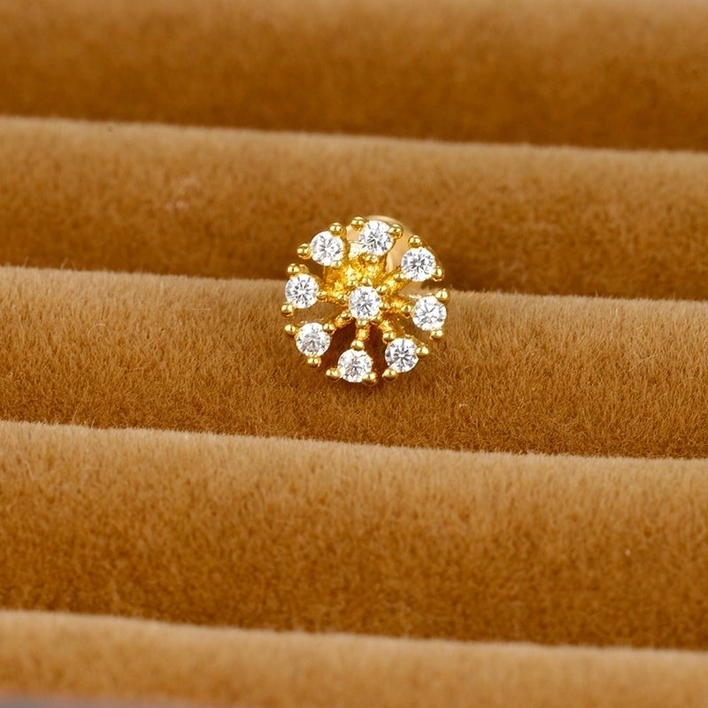 1 Piece Ig Style Minimalist Star Heart Shape Flower Plating Inlay Stainless Steel Zircon Ear Studs