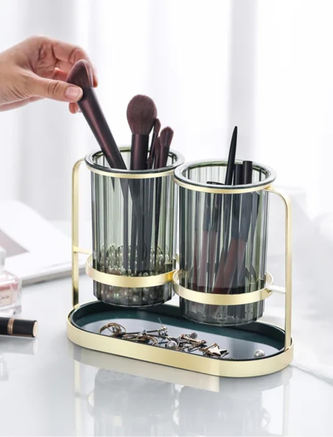 Chopstick Storage Holder Multifunctional Cutlery Drain Rack Luxury. makeup brush storage holder. toothbrush holder. Toothpaste holder. Dinnerware Rack Kitchen Tableware Spoon Forks Organizer Box