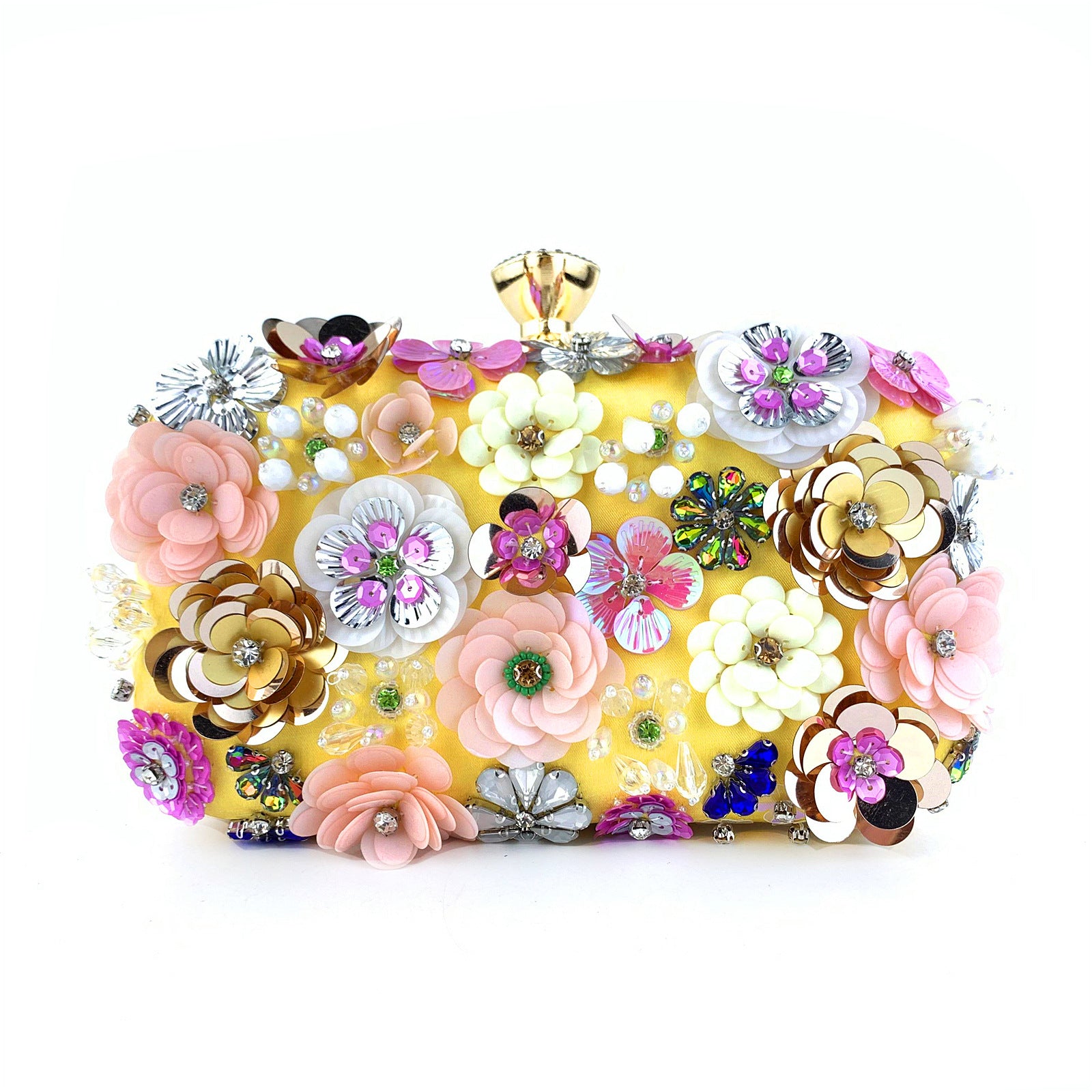 Handmade Beaded Straw Clutch Evening Bag
