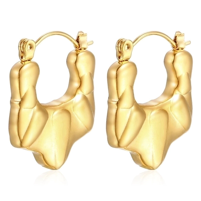 1 Pair Minimalist Classic Style Solid Color Plating 201 Stainless Steel 18K Gold Plated Earrings