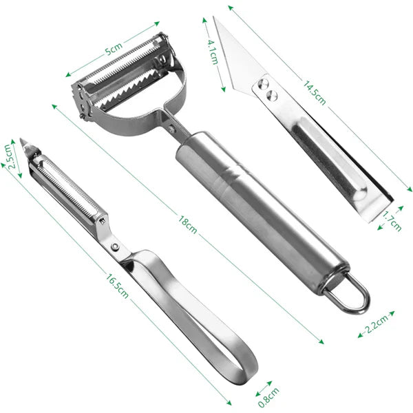 STAINLESS STEEL PEELER 3-PCS SET