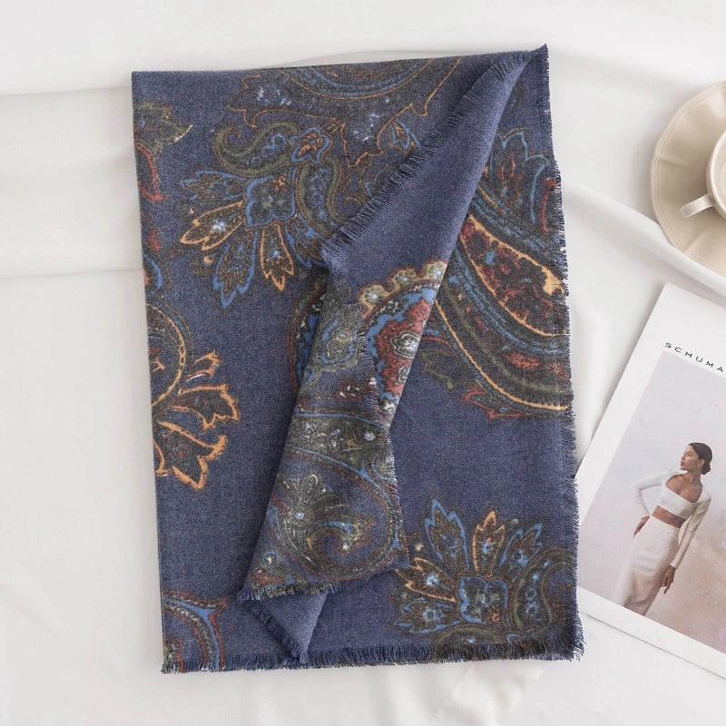 Women's Vintage Style Cashew Nuts Polyester Tassel Scarf