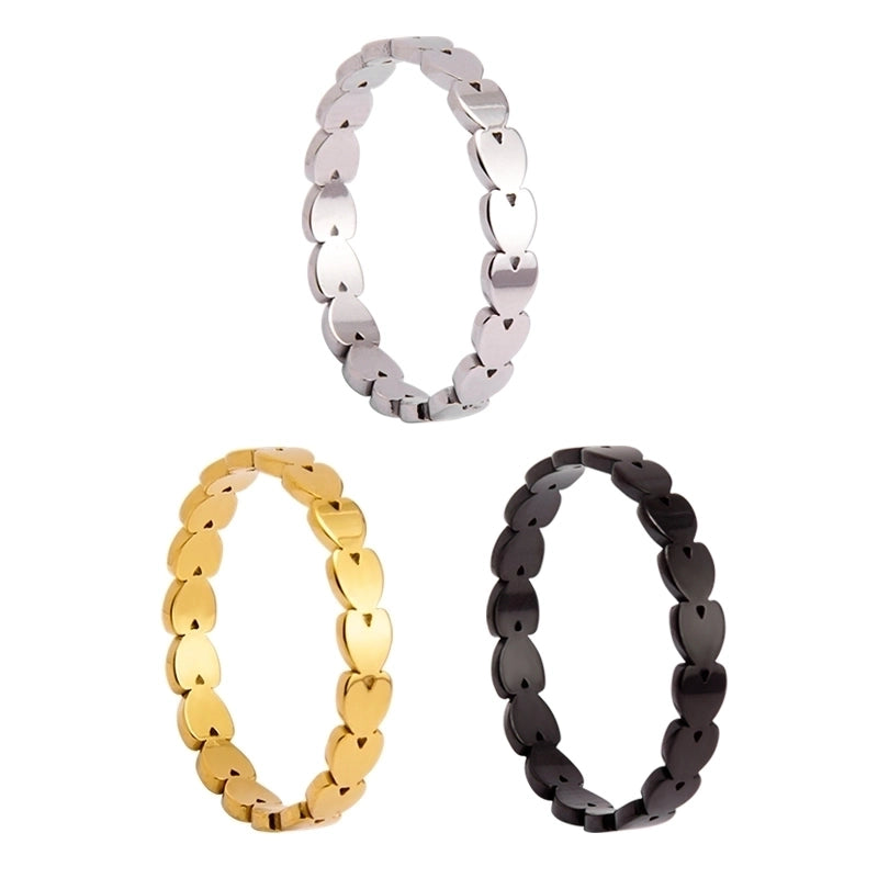 Sweet Heart Shape 201 Stainless Steel Gold Plated Rings
