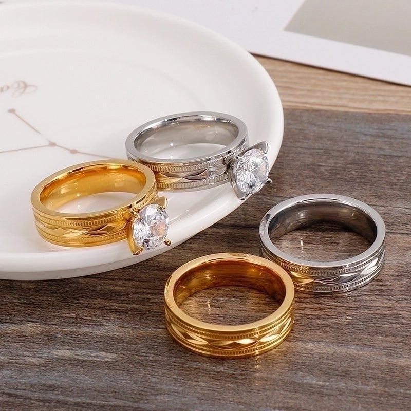 Geometric Titanium Steel 18K Gold Plated Plating