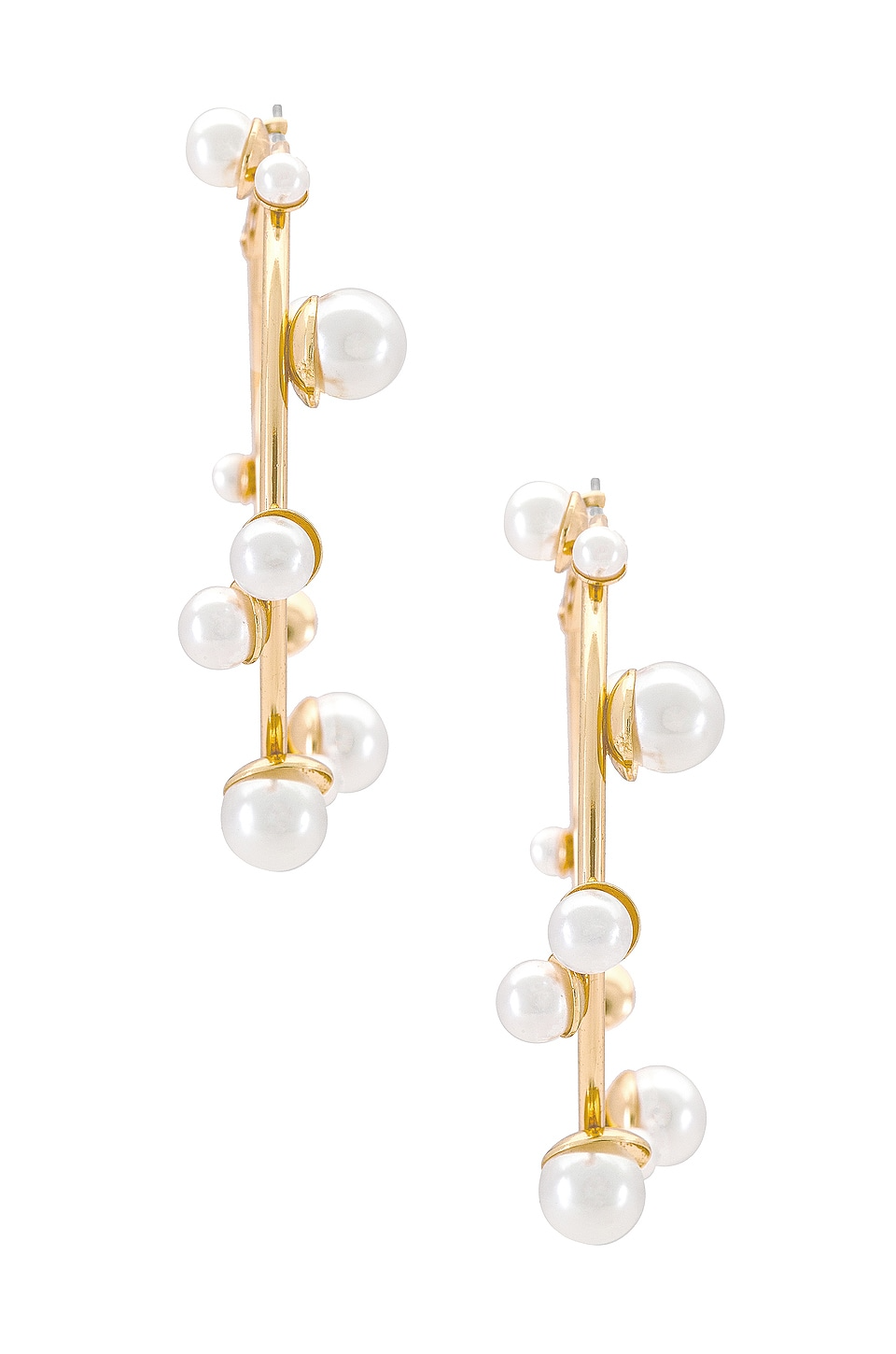 Gold and Pearl Round Earrings