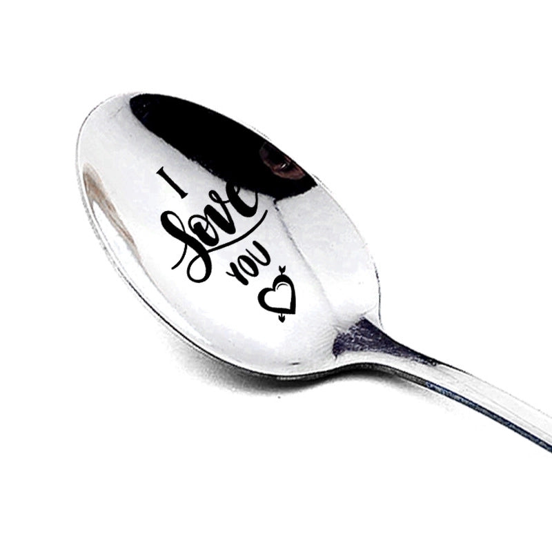 Wedding Valentine's Day Gifts Stainless Steel Long Handle Spoon Household