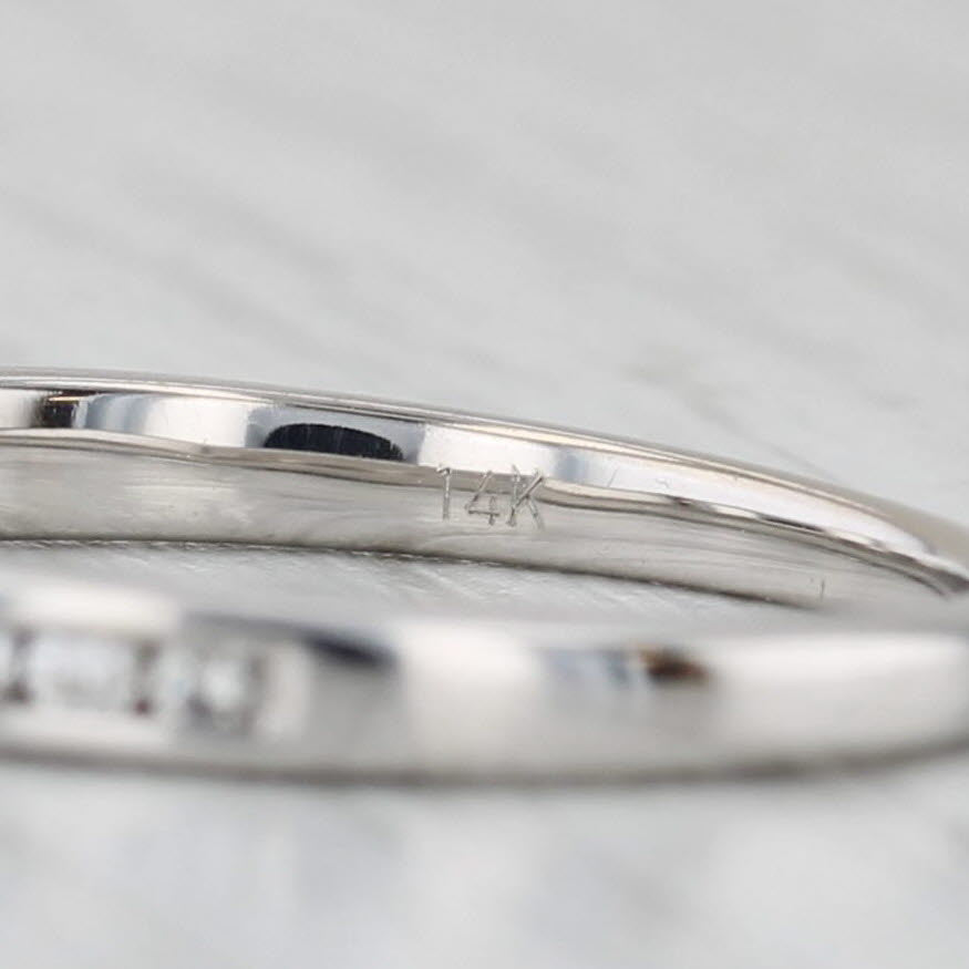0.23ctw Diamond Wedding Band 14k White Gold Size 6.75 Stackable Ring