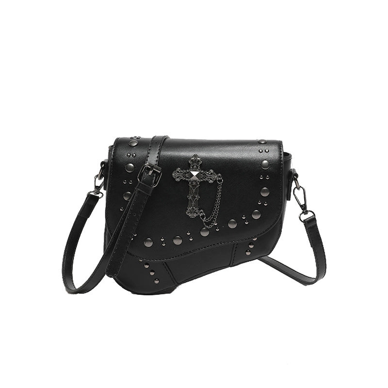 Women's Medium Pu Leather Cross Solid Color Streetwear Square Flip Cover Crossbody Bag
