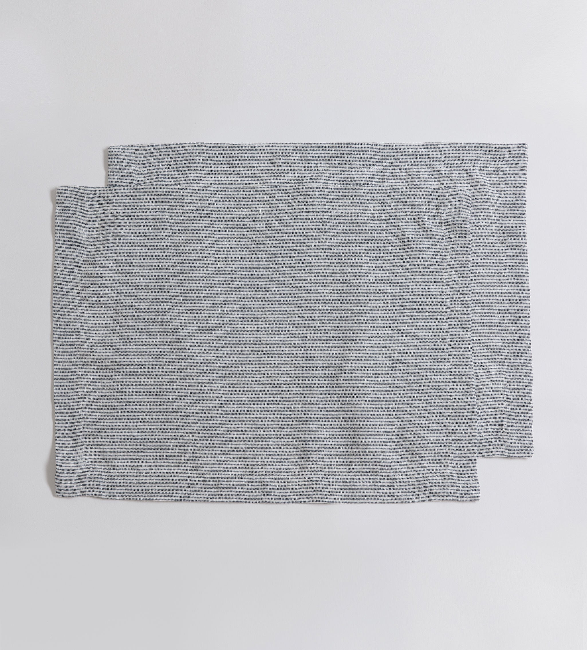 French Blue Stripe 100% Linen Placemats - Set of 2