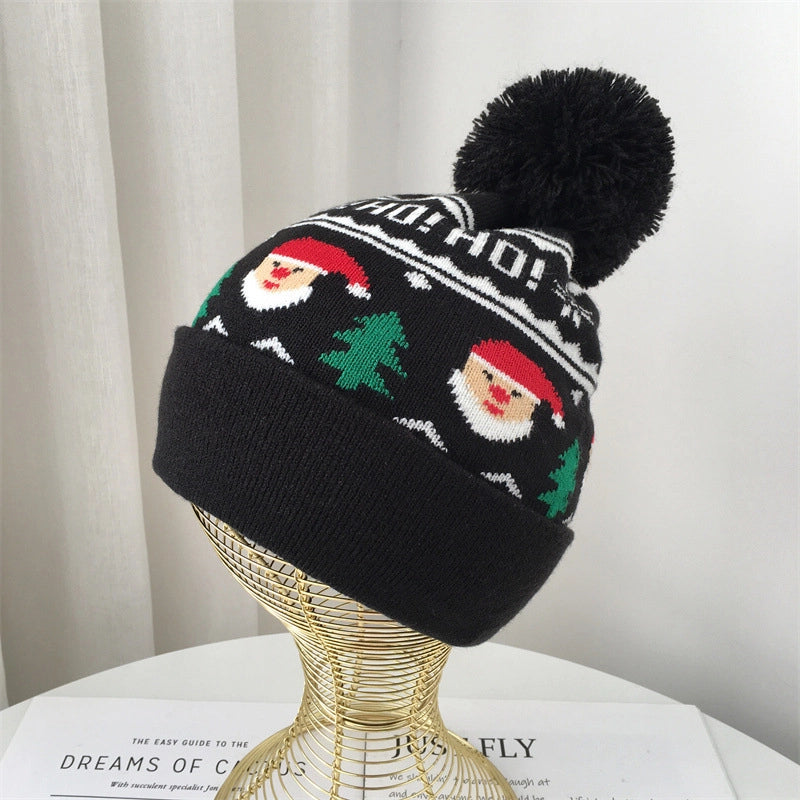 Unisex Fashion Christmas Tree Santa Claus Letter Knit Winter Scarves