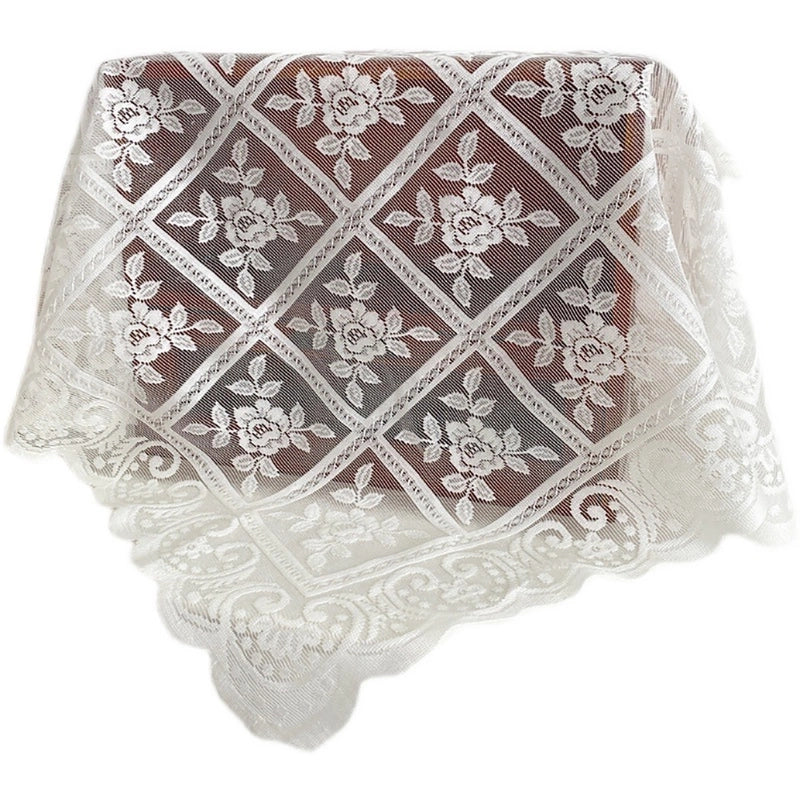 Casual Fresh Dining Table Beige Lace Tablecloth