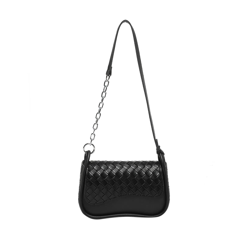 Women's Small Pu Leather Solid Color Elegant Square Flip Cover Shoulder Bag Crossbody Bag