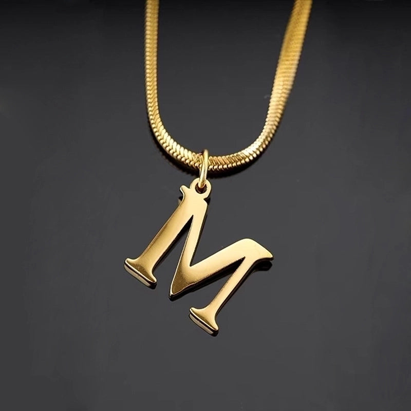 Minimalist Letter Titanium Steel Plating Necklace 1 Piece