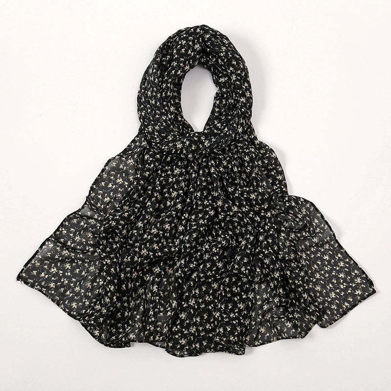 Women's Elegant Sweet Flower Polyester Scarf Shawl