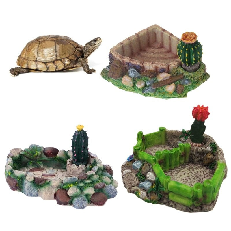 Reptile Food Bowl Ornament For Aquarium
