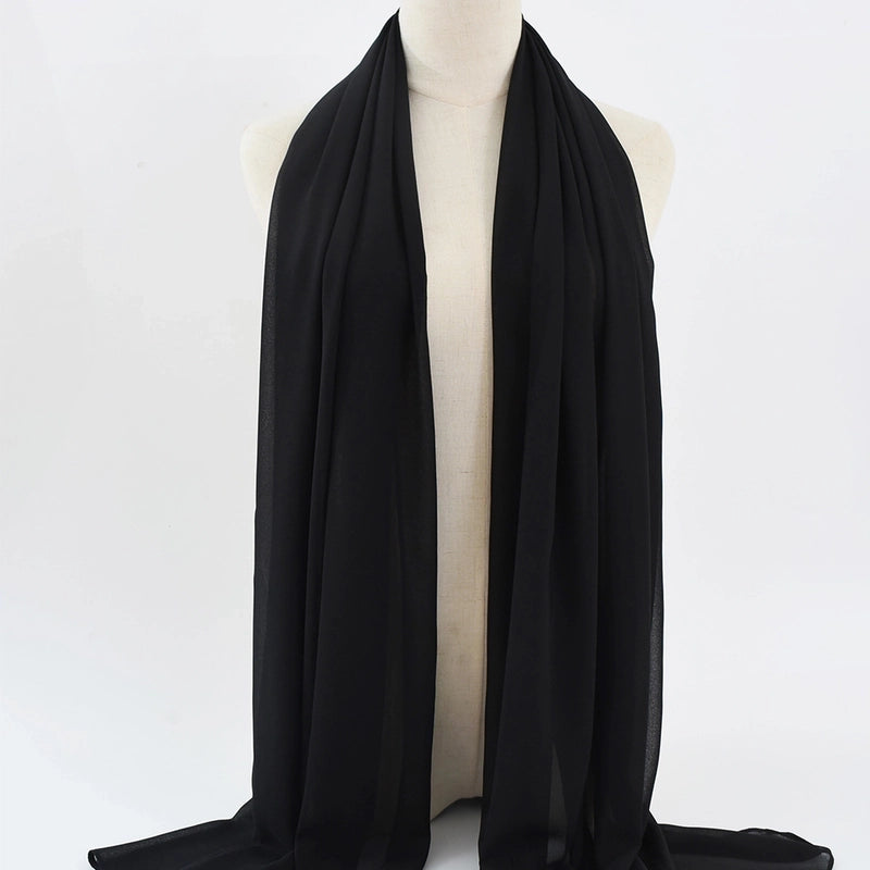 Women's Minimalist Classic Style Solid Color Satin Silk Scarf