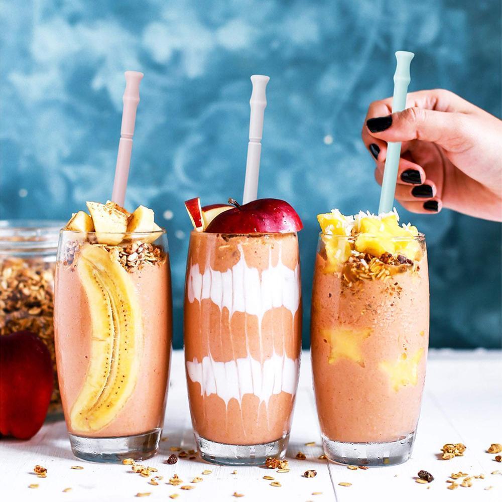 Silicone Straw Drinking Reusable.4PCS