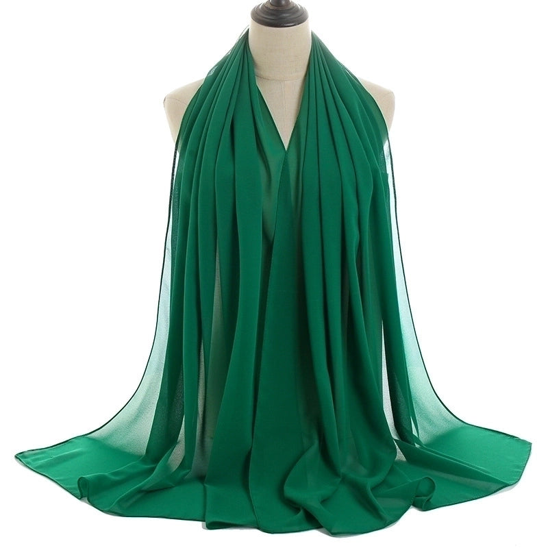 Women's Minimalist Solid Color Chiffon Cotton Linen Scarves