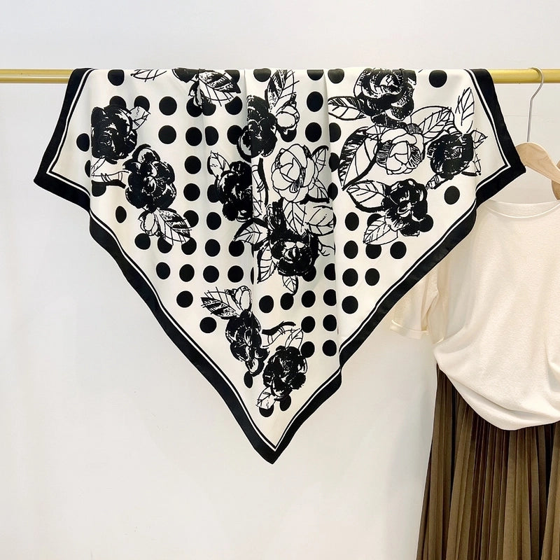 Women's Casual Vacation Polka Dots Silk Polyester Satin Printing And Dyeing Printing Dyeing Silk Scarf