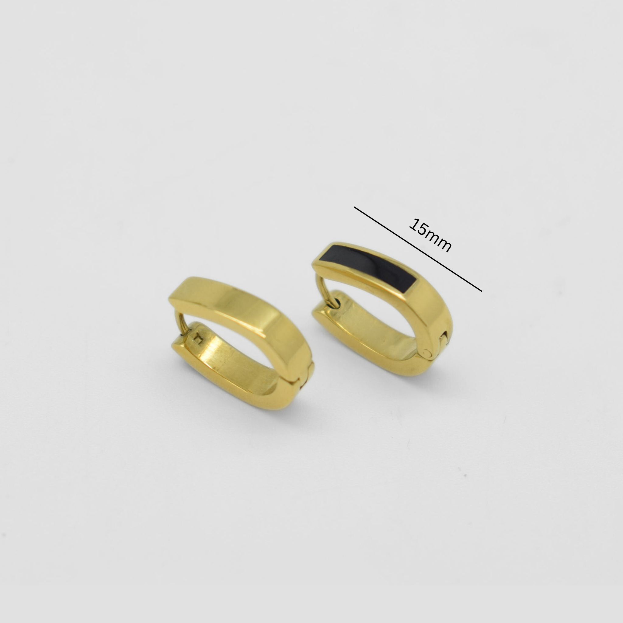 Oval hoops with black bar detail - Gold