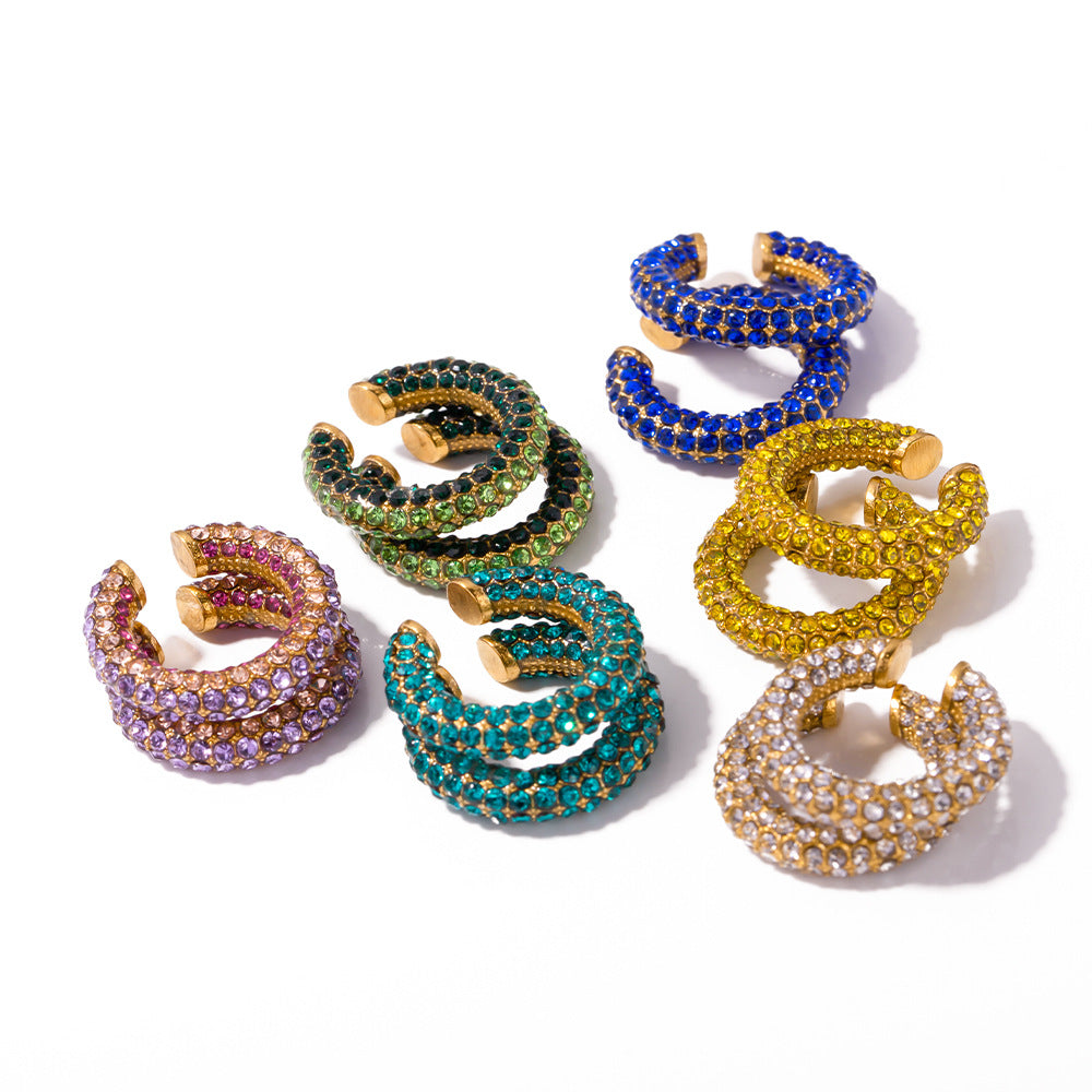IG Style Snake Geometric Stainless Steel 18K Gold Plated Earrings