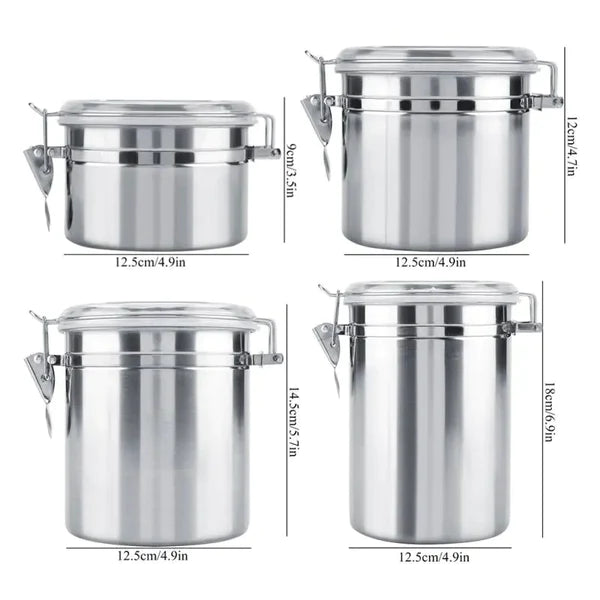 4 Pcs Stainless Steel Jar Set