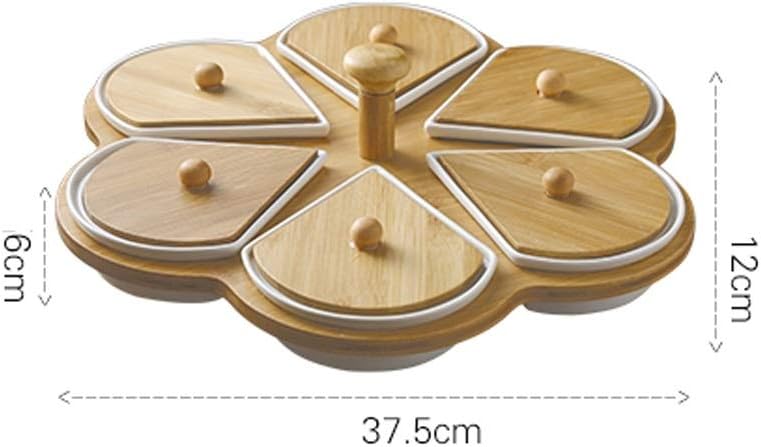 Six-Compartment Ceramic Plate Tabletop Storage Food Plate Fruit Plate And Tableware Decoration