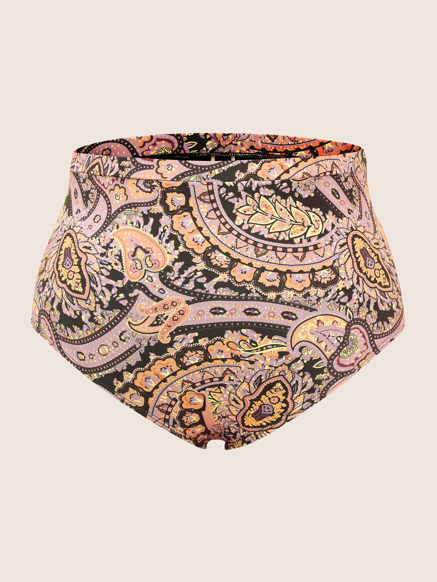 Paisley Print Wrap Contrast Trim Swim Dress