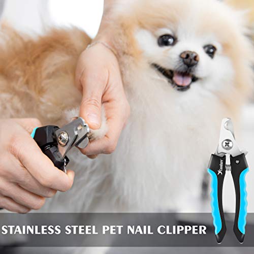 Candure Dog Nail Clippers Professional Pet Nail Clipper Suitable for Large to Medium Dogs. Cats. Rabbits and Guinea Pigs - Safety Lock/Protective Guard to Avoid Over Cutting