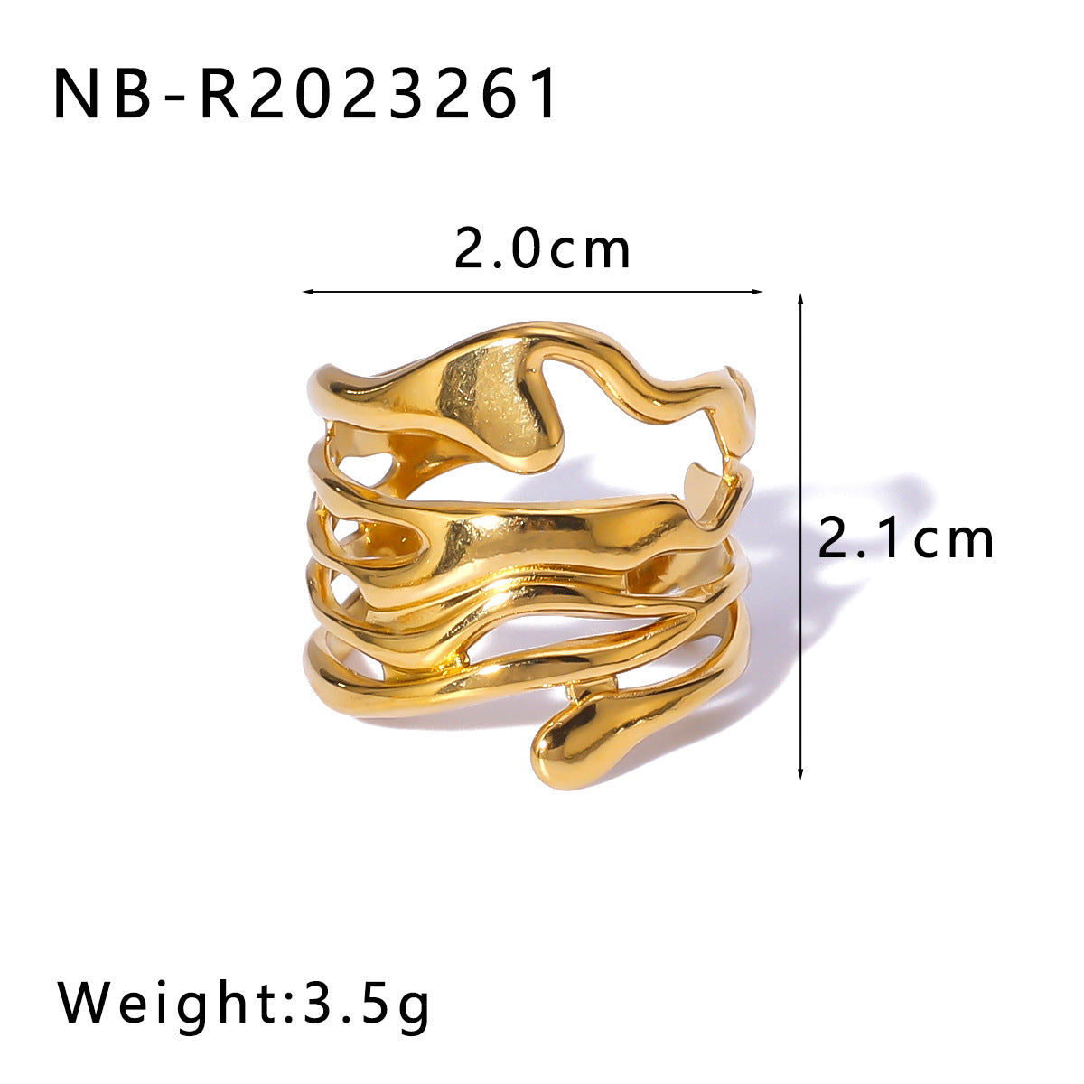 Open Ring Star Shell Textured Star Geometric Stainless Steel Electroplating Rings