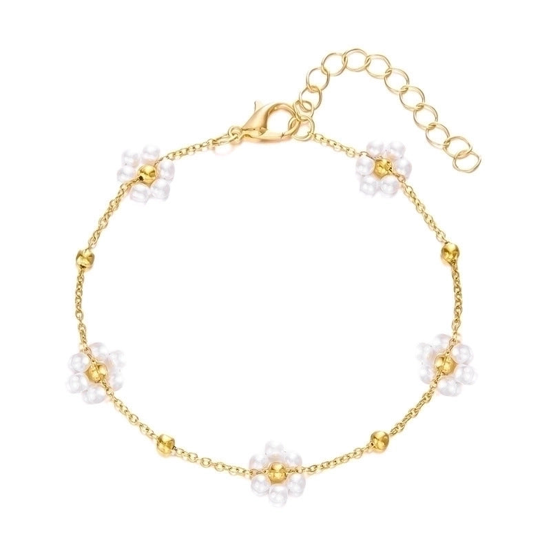 Style Jewelry Suit Fashion Women's High-Grade Love Heart Flowers Beaded Necklace Girl's Small Flower Choker Clavicle Chain