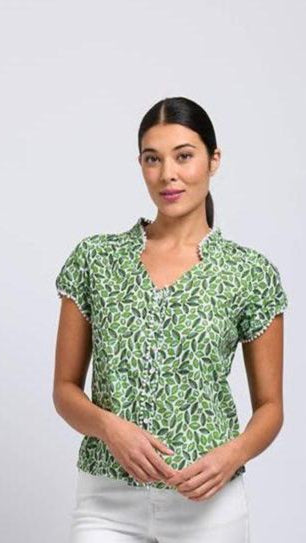 Infamous Crush Cap Slv Top - Be Leaf